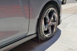 Hyundai Veloster Mud Flap - Rally Armor - UR with White Logo - Red - `19-`21